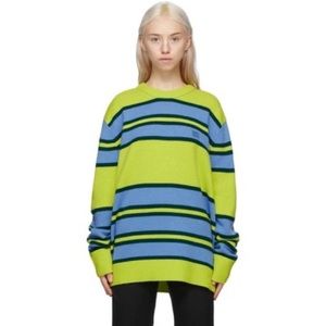 Acne Studios Green & Blue Wool Striped Sweater In Alg Greenbl